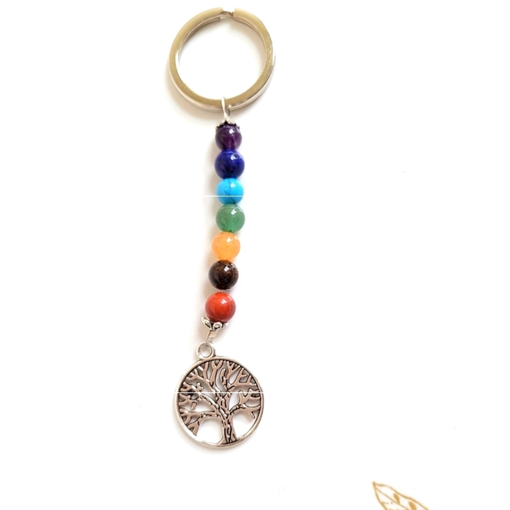 2/$15 Rainbow Agate Beads Tree of Life Chakra  Pendant NWT